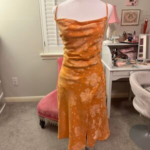 Hello-molly Women's Orange Dress